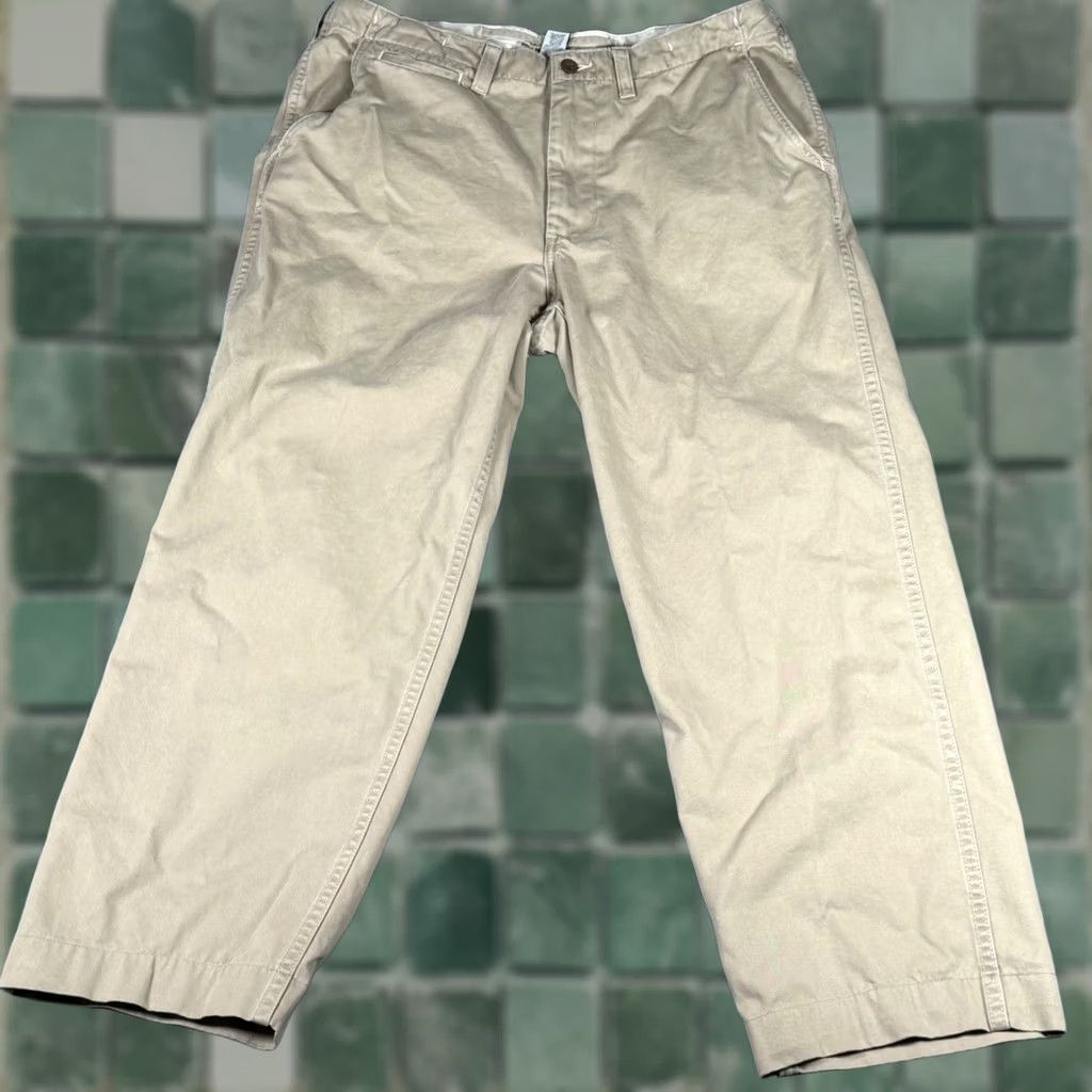 Vintage Vintage Polo Jeans Co. Ralph Lauren Khaki Pants Men 36x28.5 Beige Cotton Workwear Khakis Front Flat 5-Pocket Regular Size US M / EU 48-50 / 2 - 1 Thumbnail