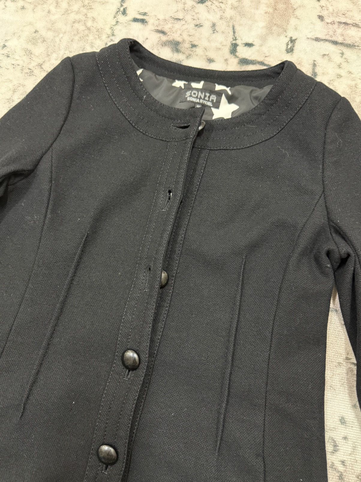Designer × Sonia Rykiel Sonia Rykiel Knit Black Cardigan Button Up Jacket Size S / US 4 / IT 40 - 4 Thumbnail