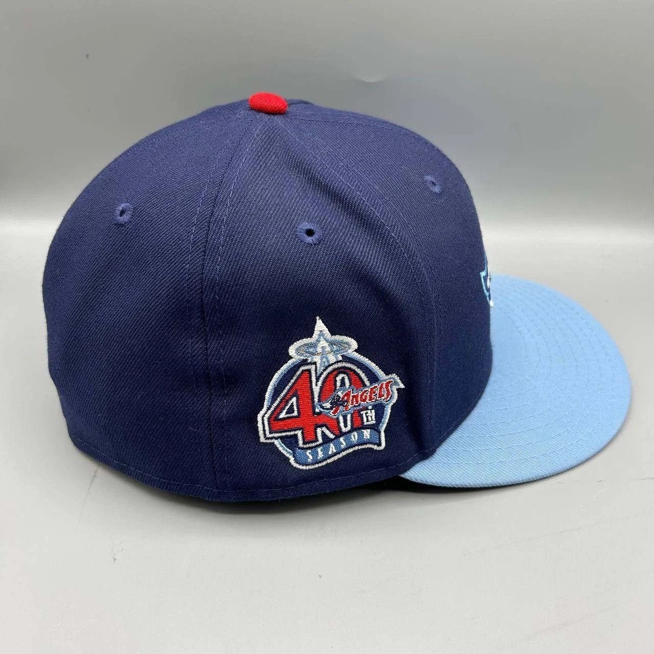 New Era Los Angeles LA Angels Hat Men 7 3/8 Blue MLB Fitted Cap Size ONE SIZE - 7 Thumbnail
