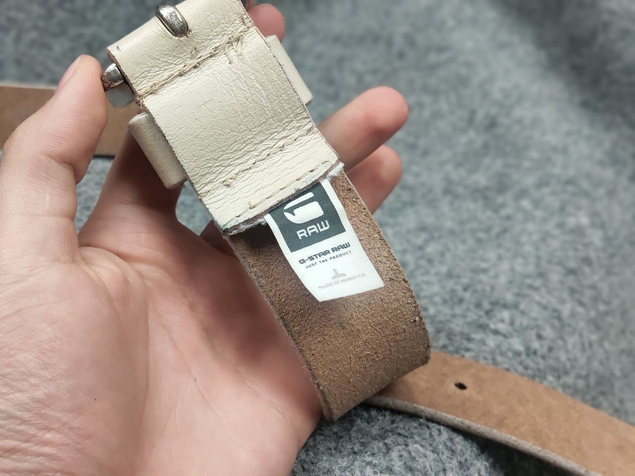 G-Star G Star raw Beige Leather Mini Logo Vintage Style Y2K Belt Size ONE SIZE - 11 Thumbnail