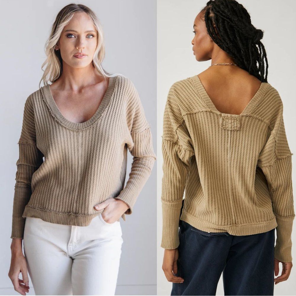Free People New Free People New Magic Thermal Long Sleeve Golden Olive Size S / US 4 / IT 40 - 2 Thumbnail