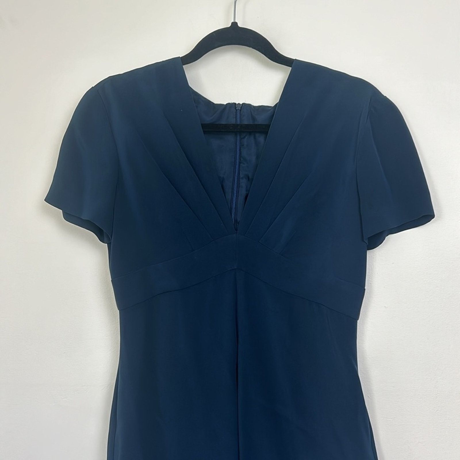 Anthropologie Jennifer Joanou Silk Navy Shift Dress Size M / US 6-8 / IT 42-44 - 3 Thumbnail