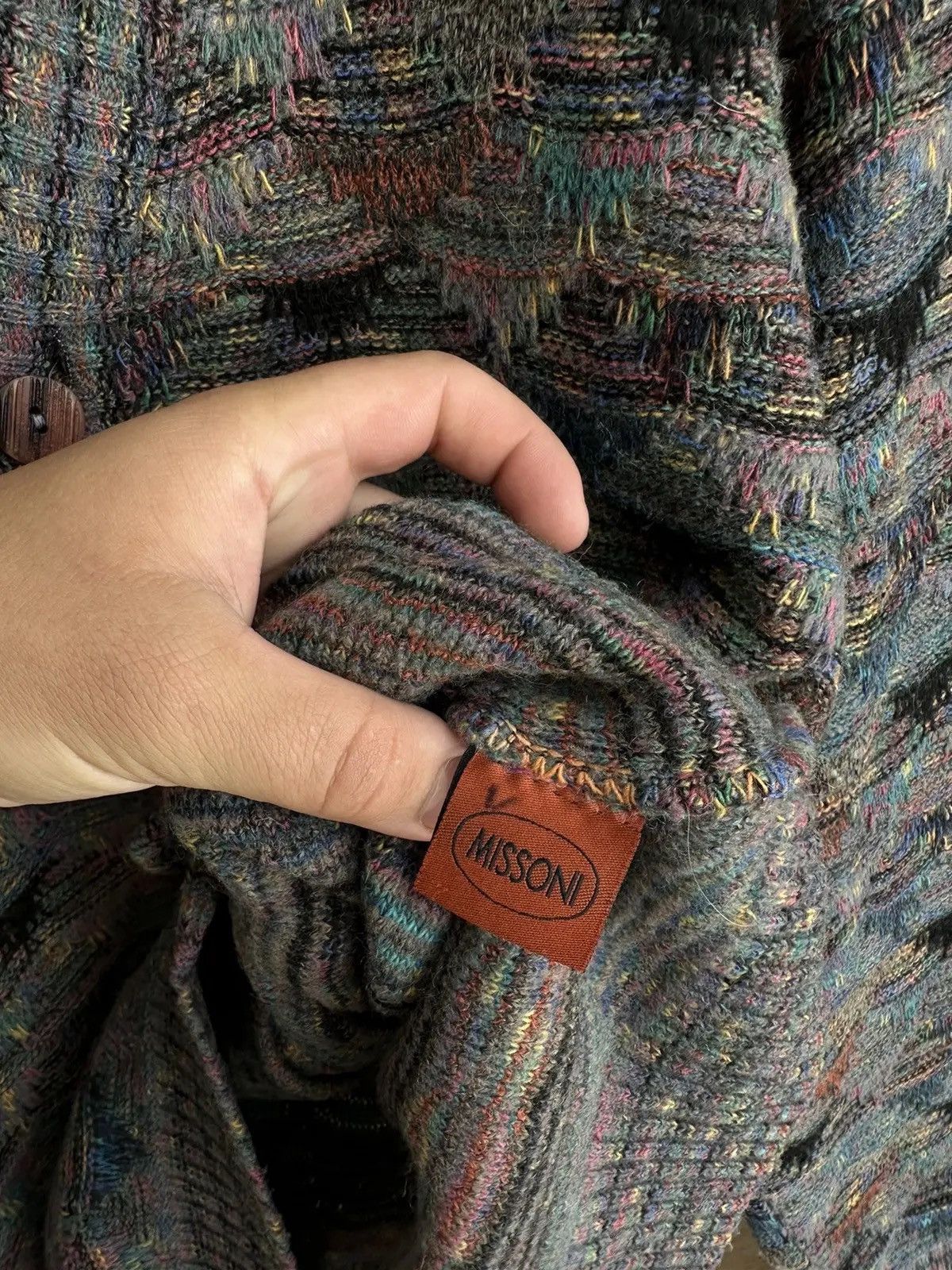 Missoni × Vintage Vintage Missoni Knit Wool Cardigan Iconic Rainbow Sweater Size US M / EU 48-50 / 2 - 16 Thumbnail