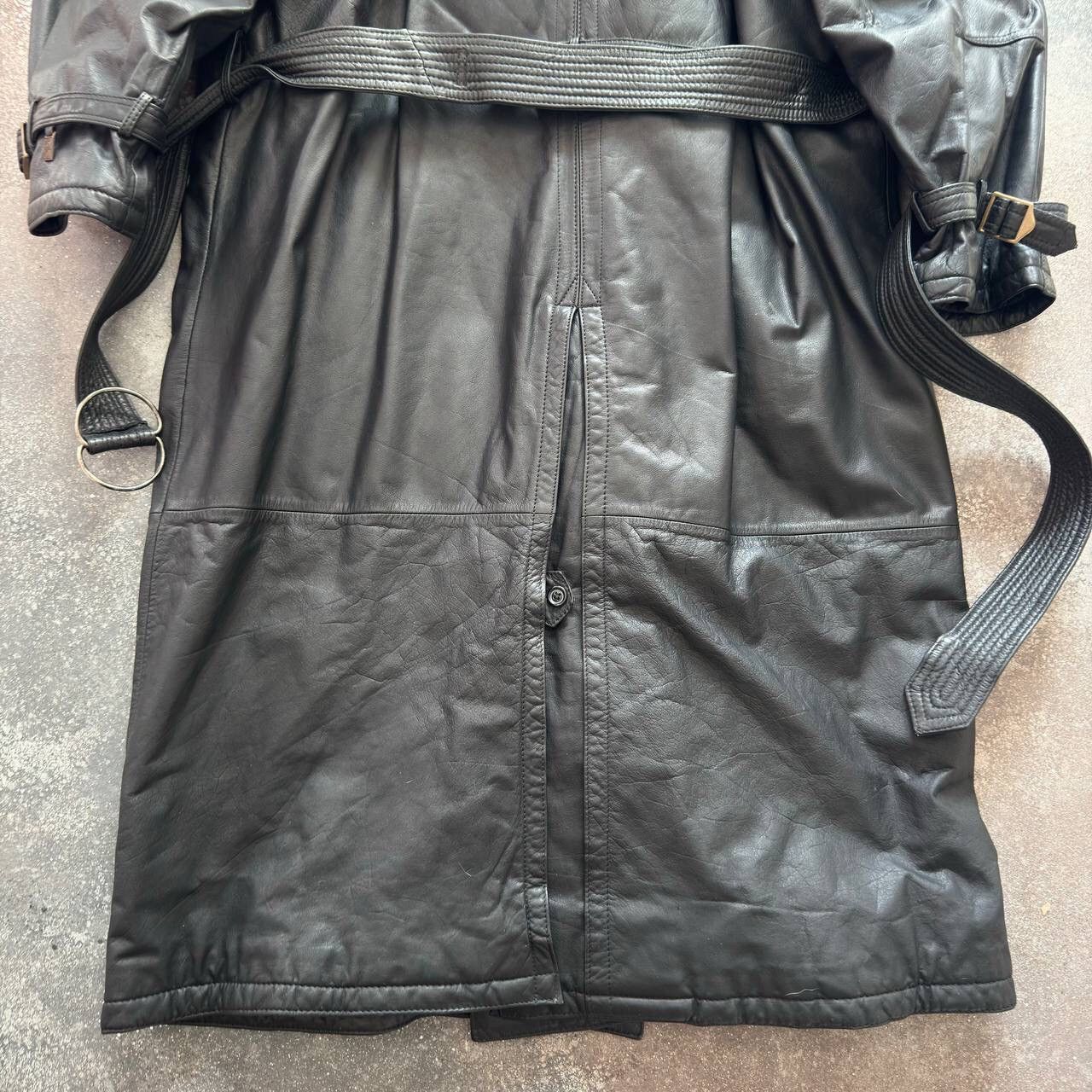 Other 90s Matrix Style Vintage Belted Leather Trench Coat Jacket Size US L / EU 52-54 / 3 - 16 Thumbnail