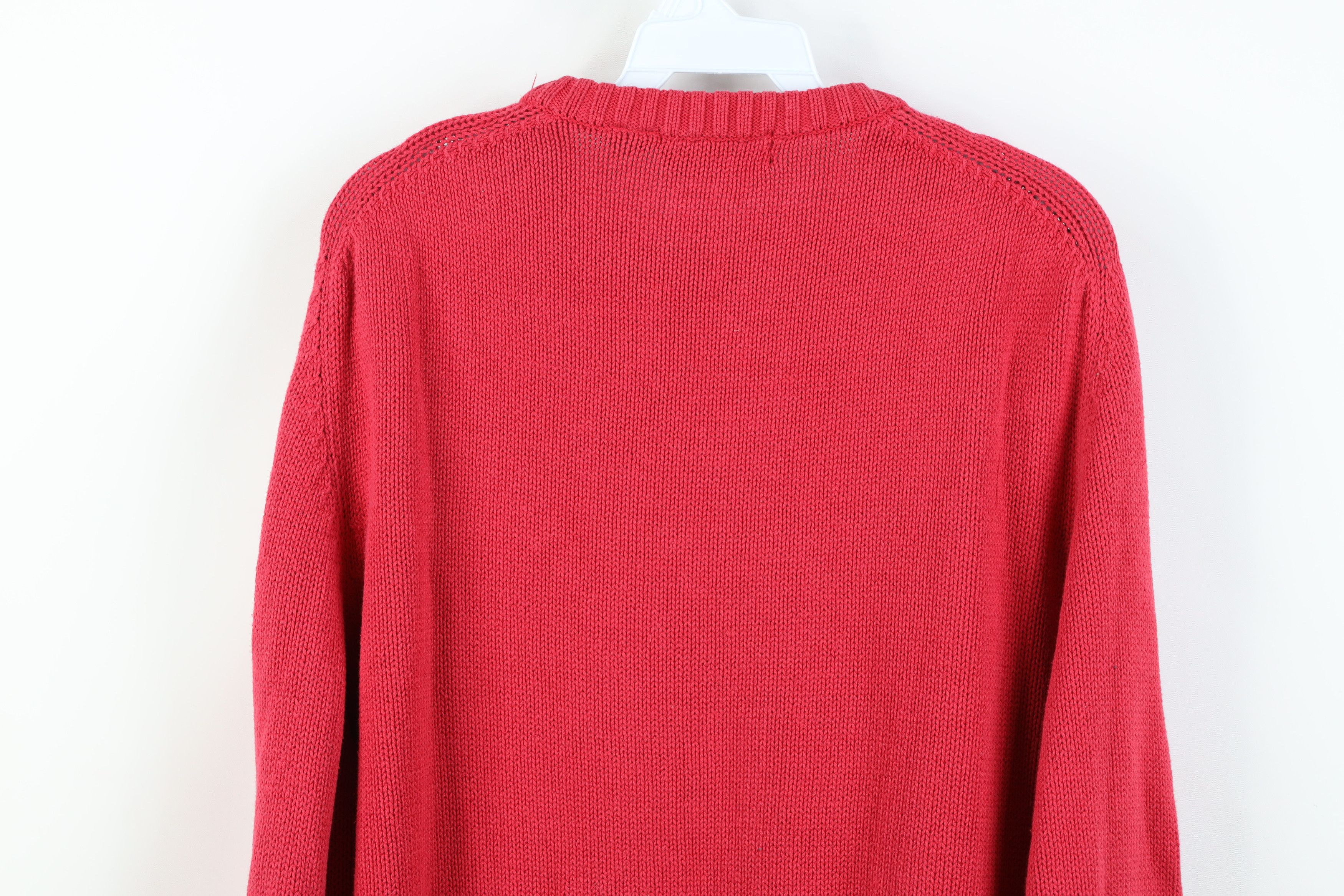 Eddie Bauer Vintage 90s Eddie Bauer Cotton Knit Crewneck Sweater Red Size US XL / EU 56 / 4 - 8 Thumbnail