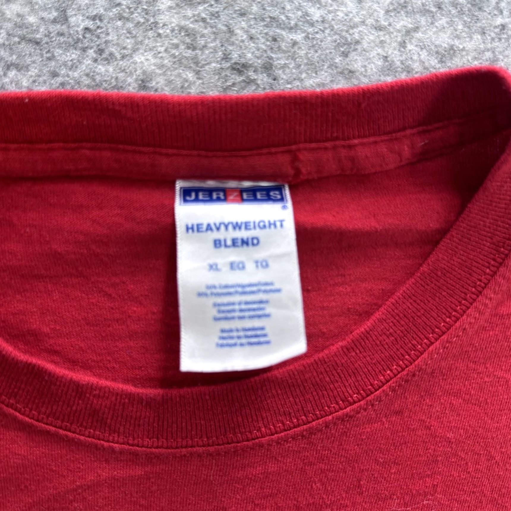 Jerzees JERZEES Warriors Track & Field Graphic T-Shirt Mens XL Red Heavyweight Crew Neck Short Sleeve Sports Size US XL / EU 56 / 4 - 3 Thumbnail