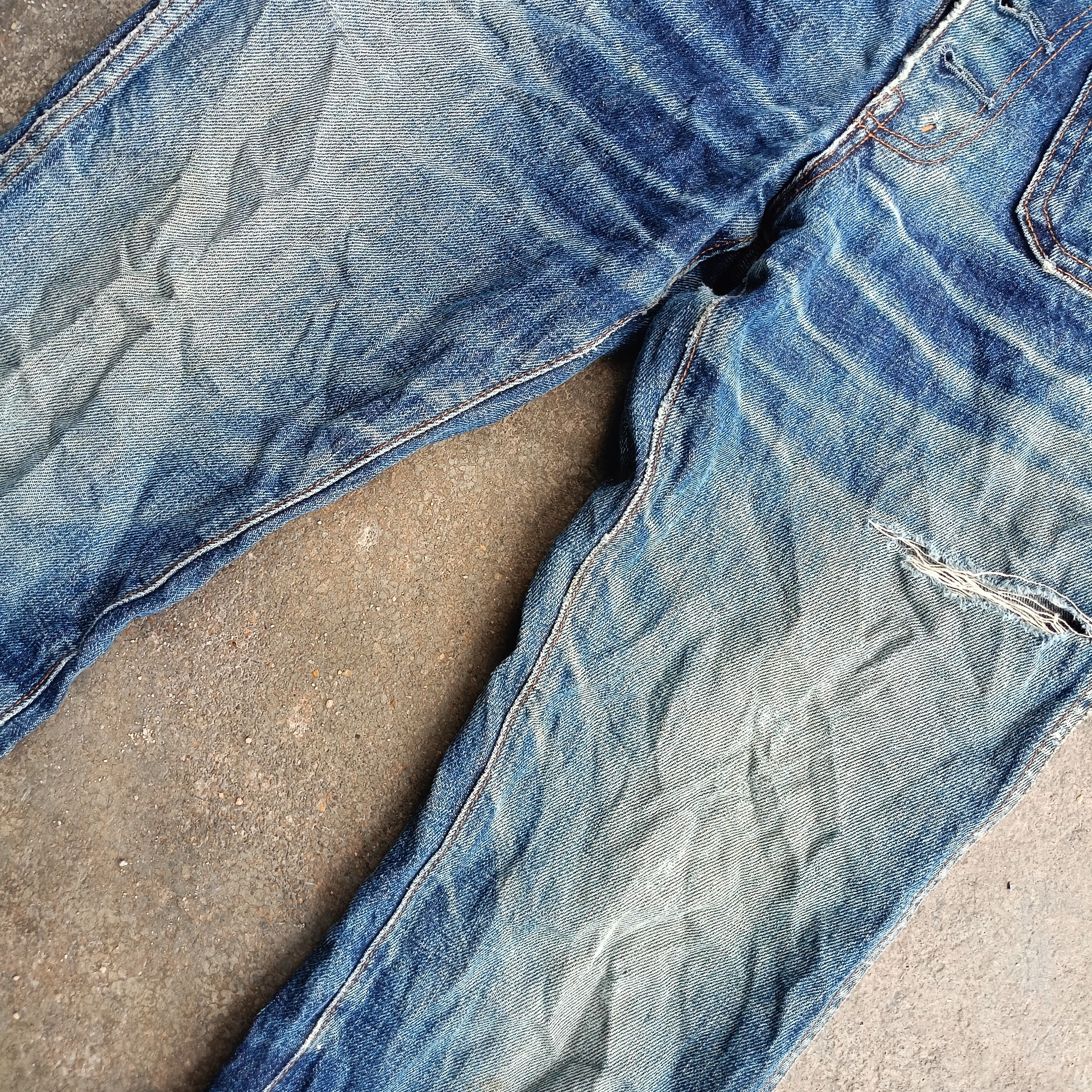 Japanese Brand Distressed boot Cut Vintage Big John Size 29" - 6 Thumbnail