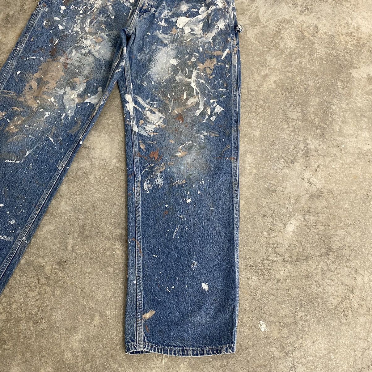 Carhartt Vintage Carhartt Faded Blue Splatter Painter Denim Jeans Size US 34 / EU 50 - 9 Thumbnail