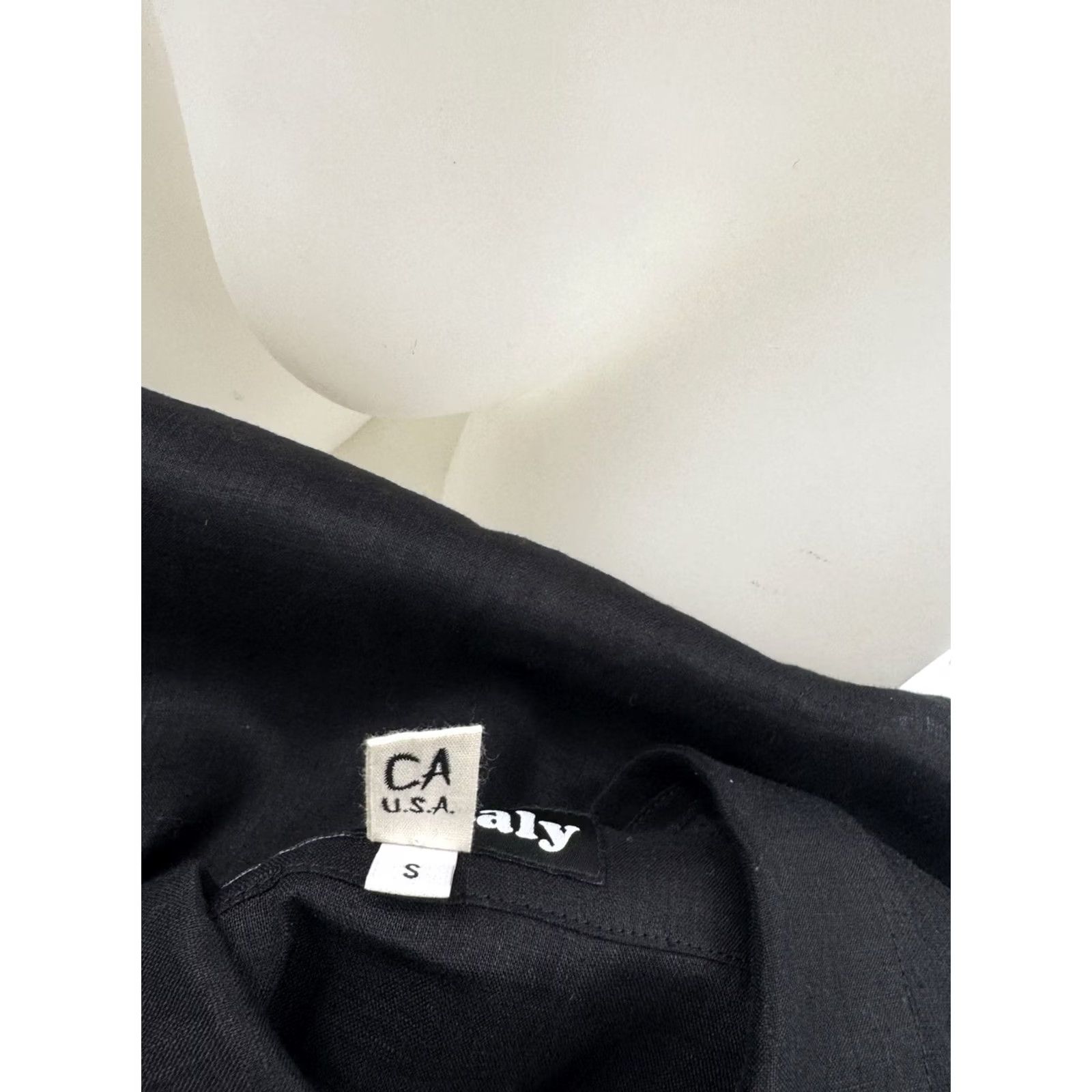 Monitaly Monitaly Los Angeles California Linen 4 Pocket Guayabera Shirt S Black Short Sleeve Button-Up Mens X Size US S / EU 44-46 / 1 - 6 Thumbnail