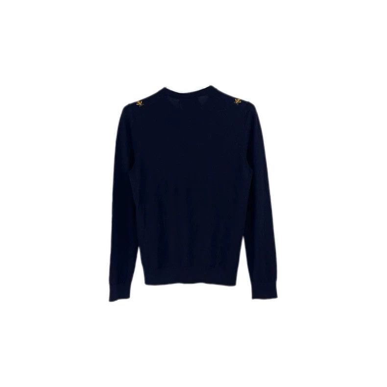 Gucci Gucci Dark blue bee logo wool sweater 2502-Nextarrow Size US M / EU 48-50 / 2 - 2 Thumbnail