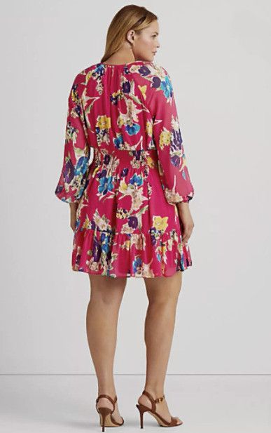 Polo Ralph Lauren LAUREN Ralph Lauren Floral Georgette Dress ( 6 ) Size M / US 6-8 / IT 42-44 - 3 Thumbnail
