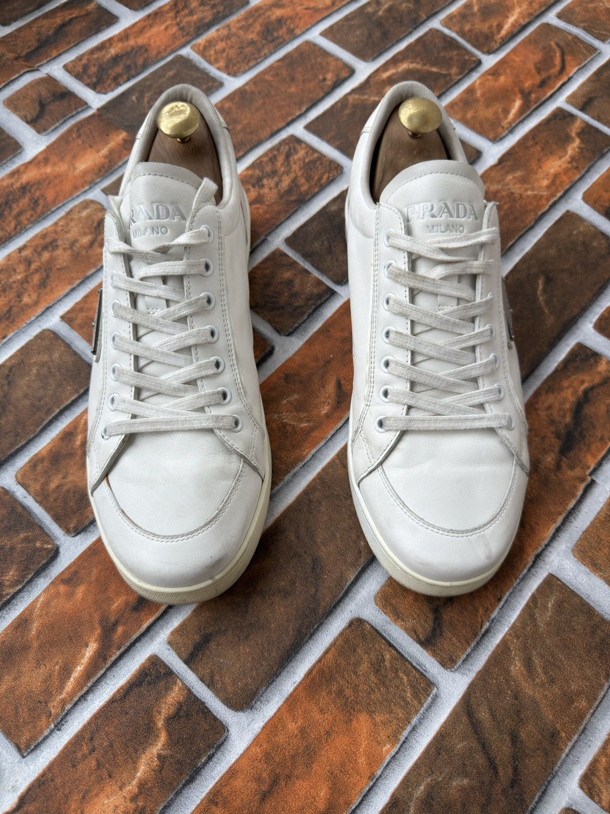 Prada ⚪️❕ downtown luxury trainers Size US 10 / EU 43 - 2 Thumbnail