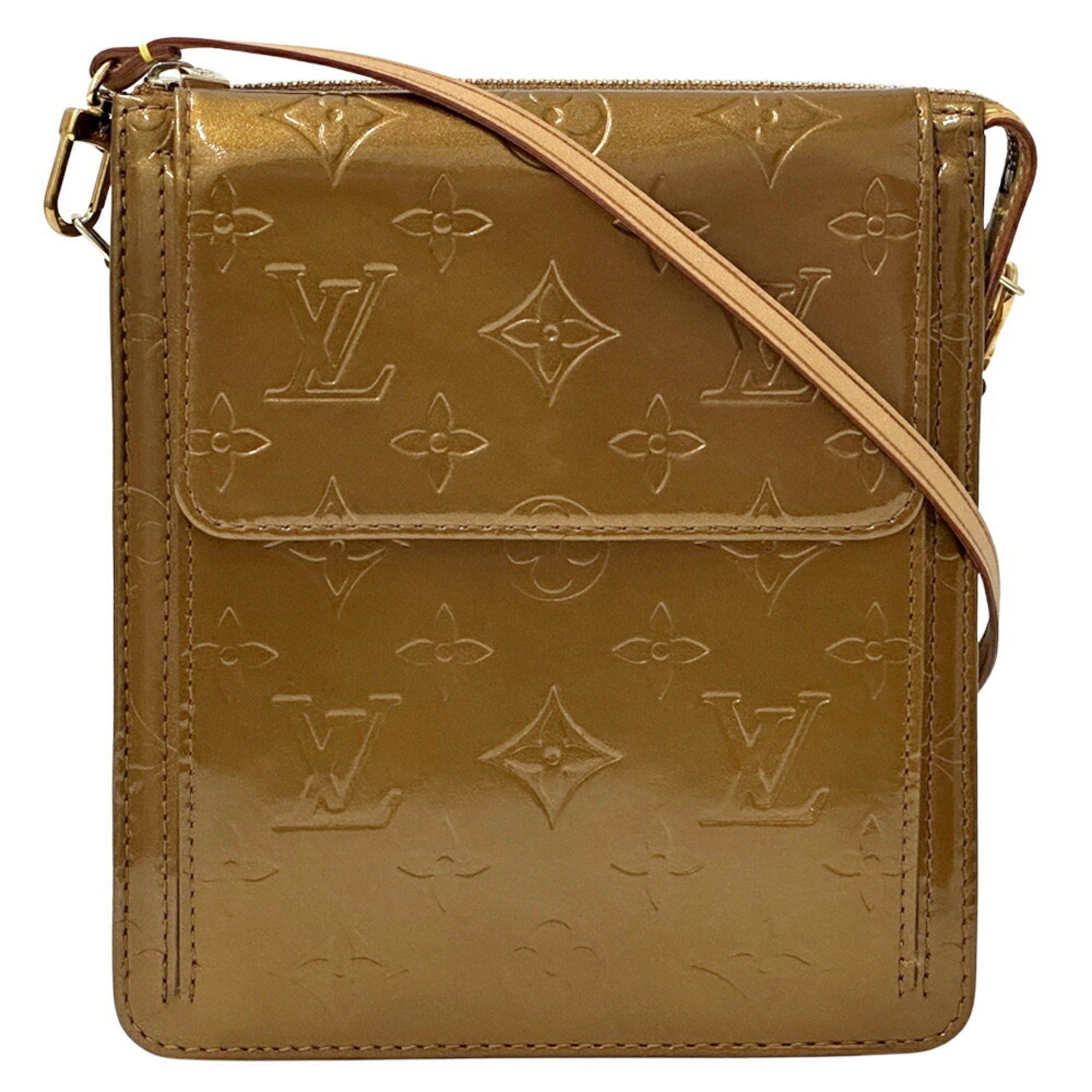 Louis Vuitton Monogram Vernis Women's Shoulder Bag Motte Bronze