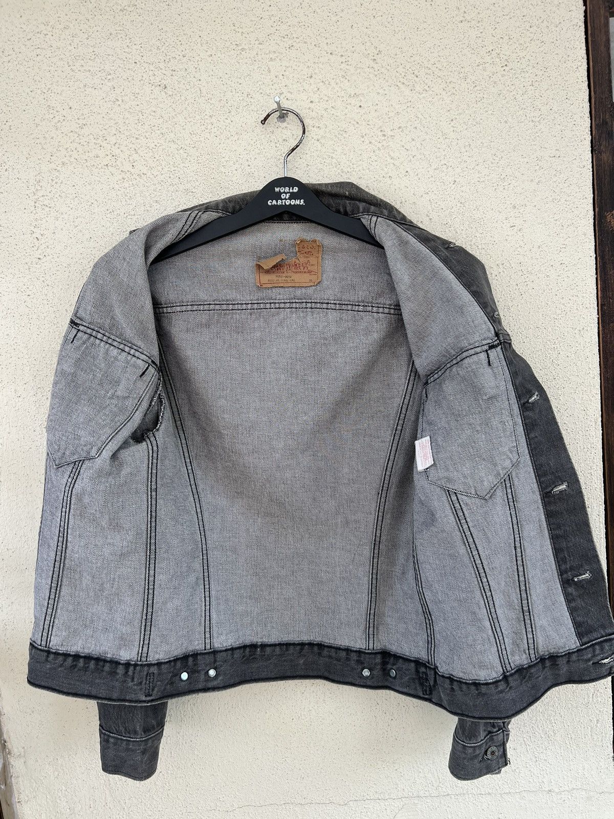 Levi's Vintage 80s Levi’s 75505 Faded Black Denim Trucker Jacket Size US S / EU 44-46 / 1 - 14 Thumbnail
