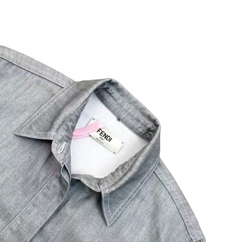Fendi Fendi size 38 Workwear style logo denim shirt Size US XXS / EU 40 - 3 Thumbnail