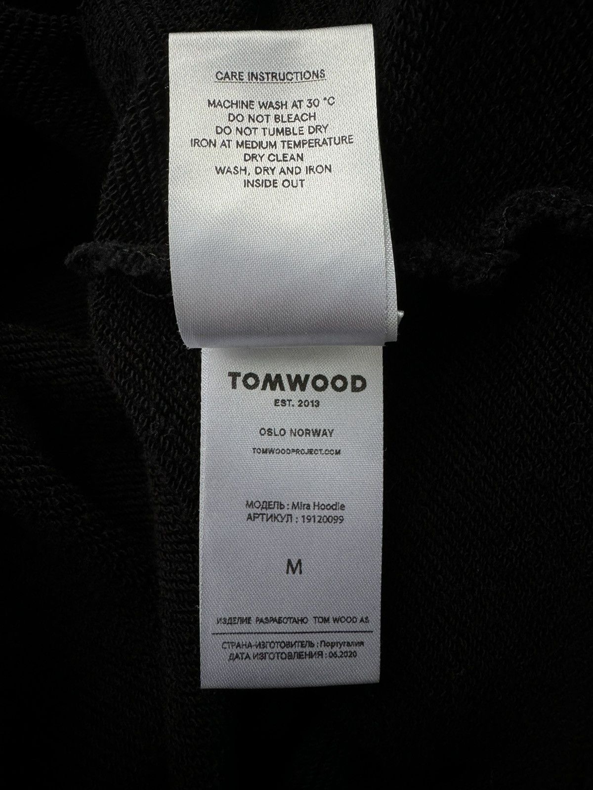 Designer Tom Wood Mira Heavy Weight Cotton Black Sweatshirt Hoodie Size US M / EU 48-50 / 2 - 17 Thumbnail