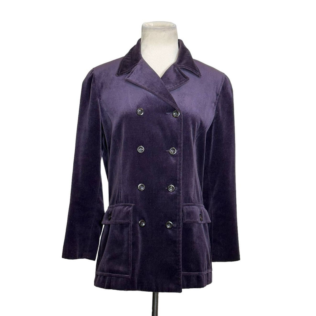 Liz Claiborne Liz Claiborne Velvet Double Breasted Blazer Jacket Size SP Size S / US 4 / IT 40 - 1 Thumbnail