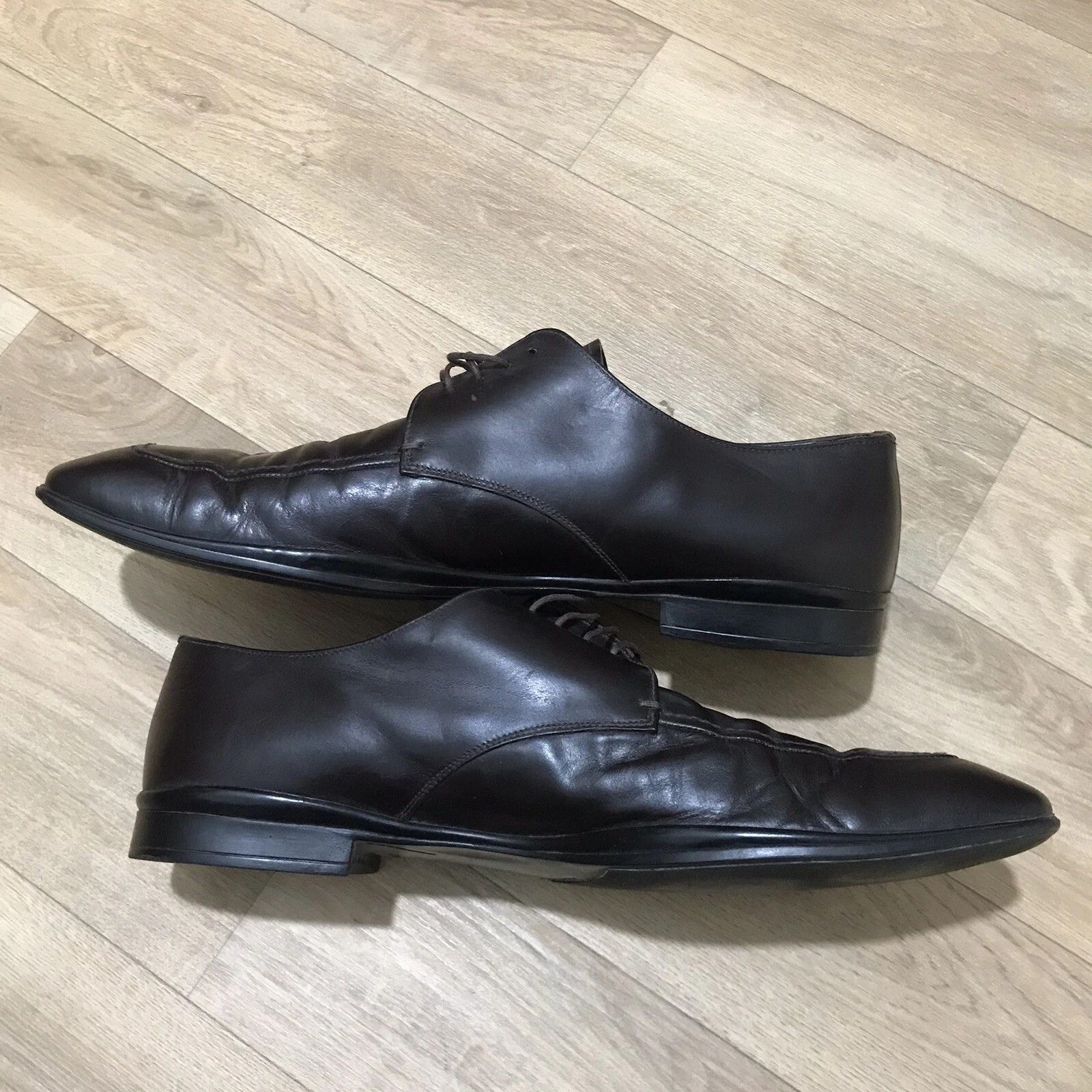 Prada Prada Dress Shoes Men's Leather Lace Up Oxford BROWN Size US 11 / EU 44 - 4 Thumbnail