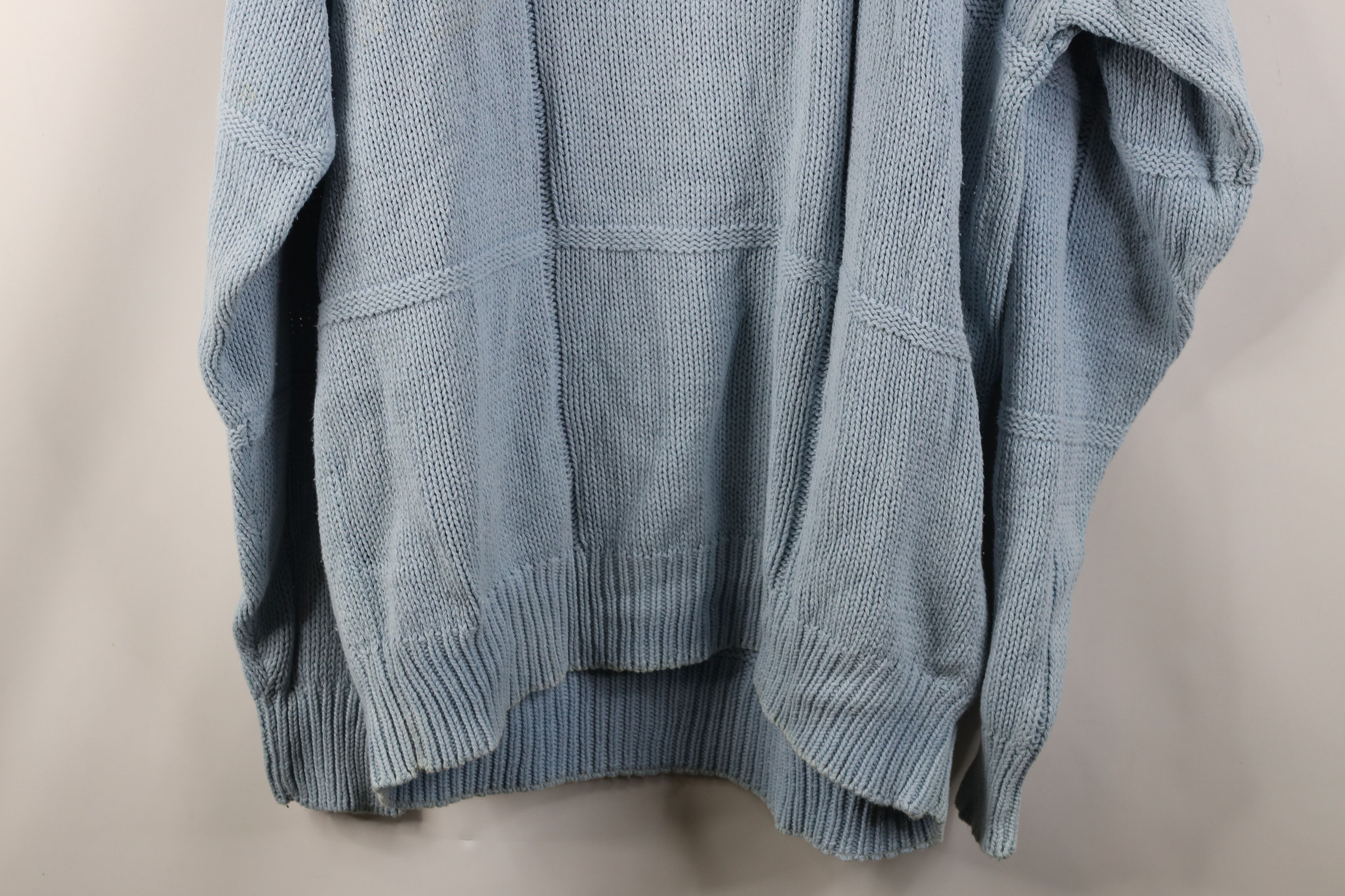 Vintage Vintage 90s Streetwear Ribbed Knit Sweater Carolina Blue Size US XL / EU 56 / 4 - 10 Thumbnail
