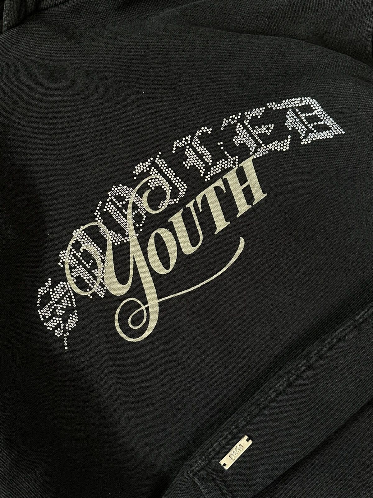 Peso × Rap Tees 🚨Peso Spoiled Youth Hoodie black big logo Rhinestones Size US S / EU 44-46 / 1 - 4 Thumbnail