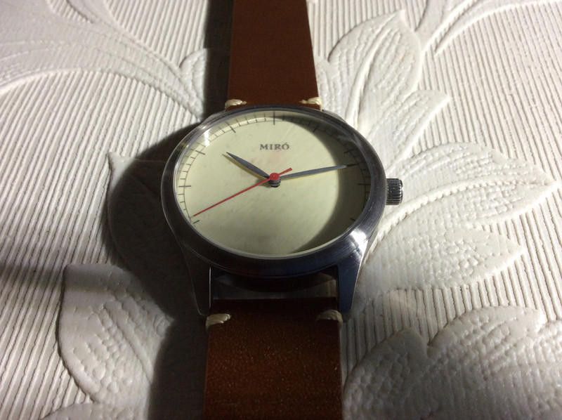 Designer Miro cream /dark Brown Men's leather strap Watch Size ONE SIZE - 2 Thumbnail