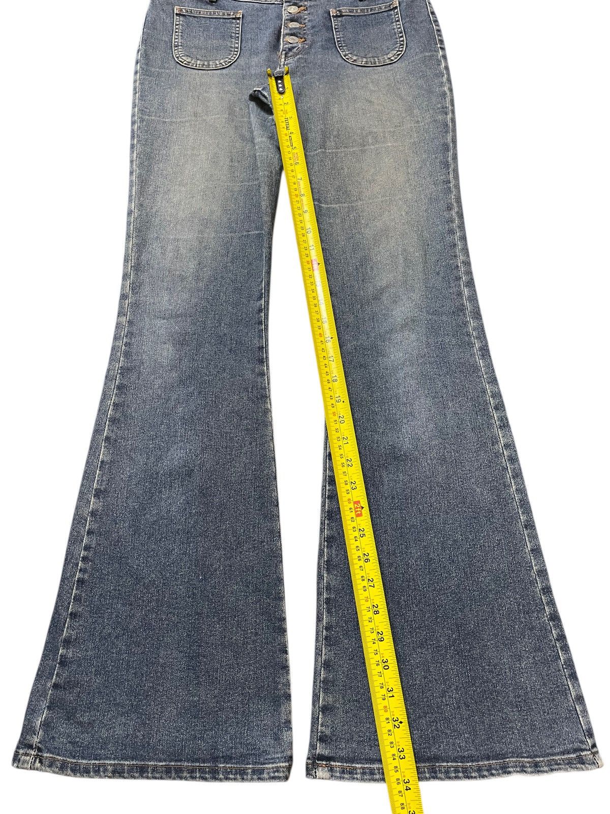 Hysteric Glamour Vintage Japanese Brand Blue Faded Wash Style Flared Wide Leg Size US 31 - 13 Thumbnail