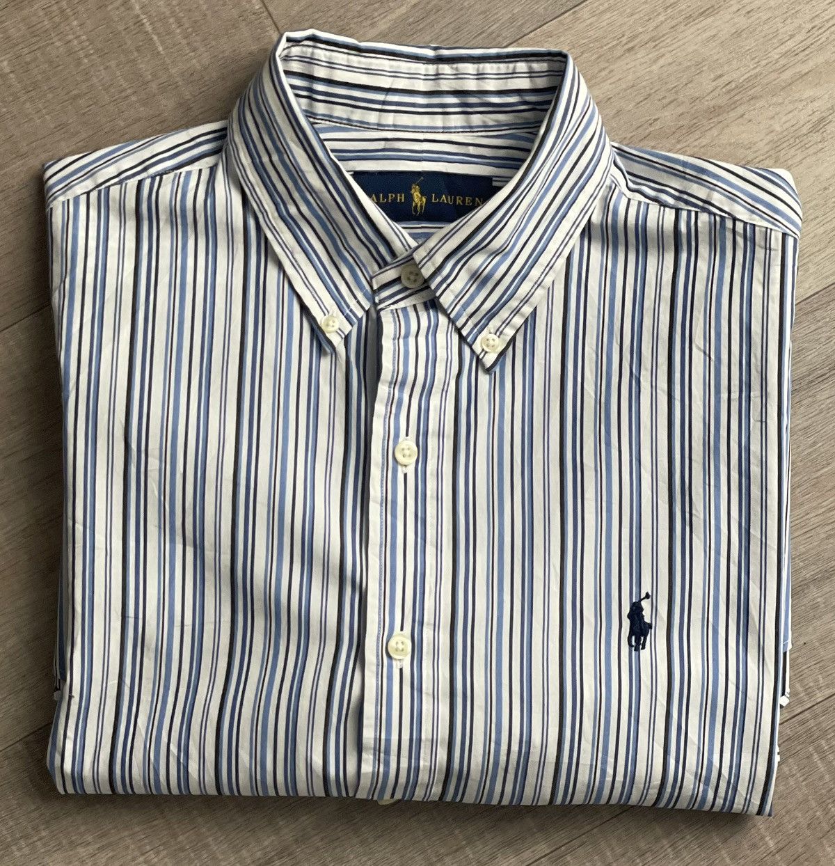 Ralph Lauren Vintage Ralph Lauren Blue and White Striped Oxford Shirt (M) Size US M / EU 48-50 / 2 - 10 Thumbnail