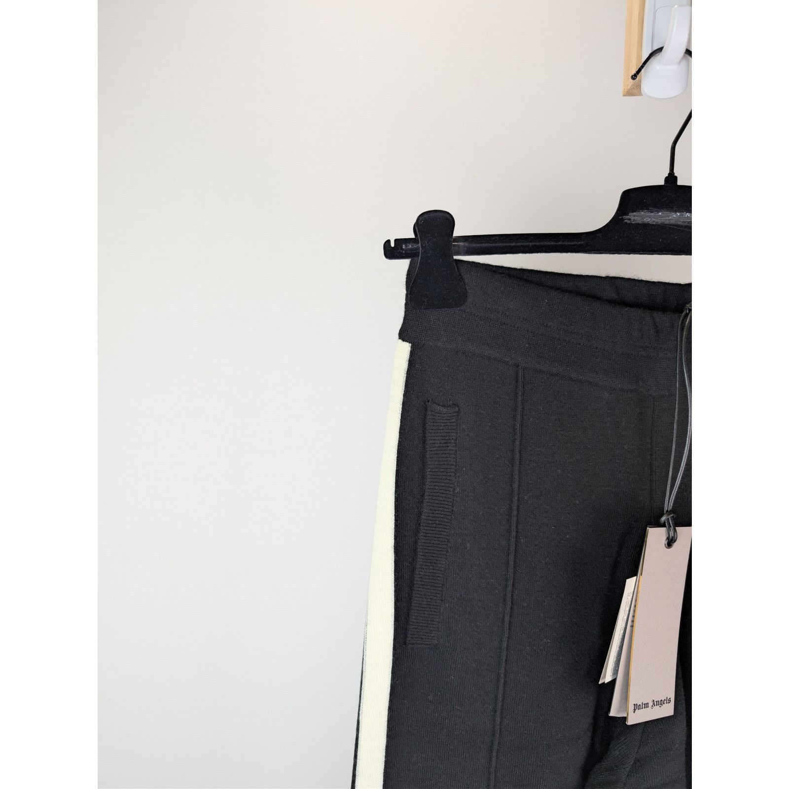 Palm Angels o1rshd1 Classic Logo Knit Track Pants in Black / Off White Size US 36 / EU 52 - 6 Thumbnail