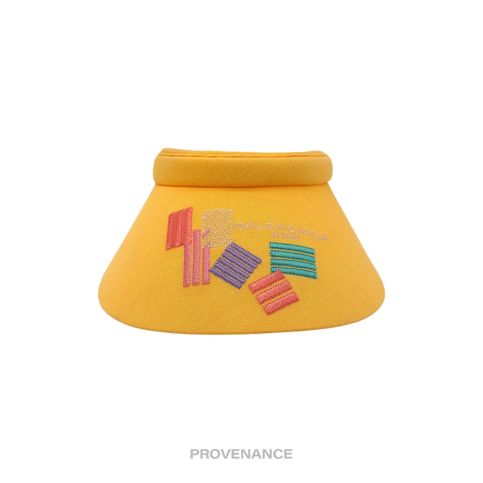 Balenciaga 🔴 Balenciaga Logo Golf Visor - Yellow Abstract Colourblock Size ONE SIZE - 1 Thumbnail