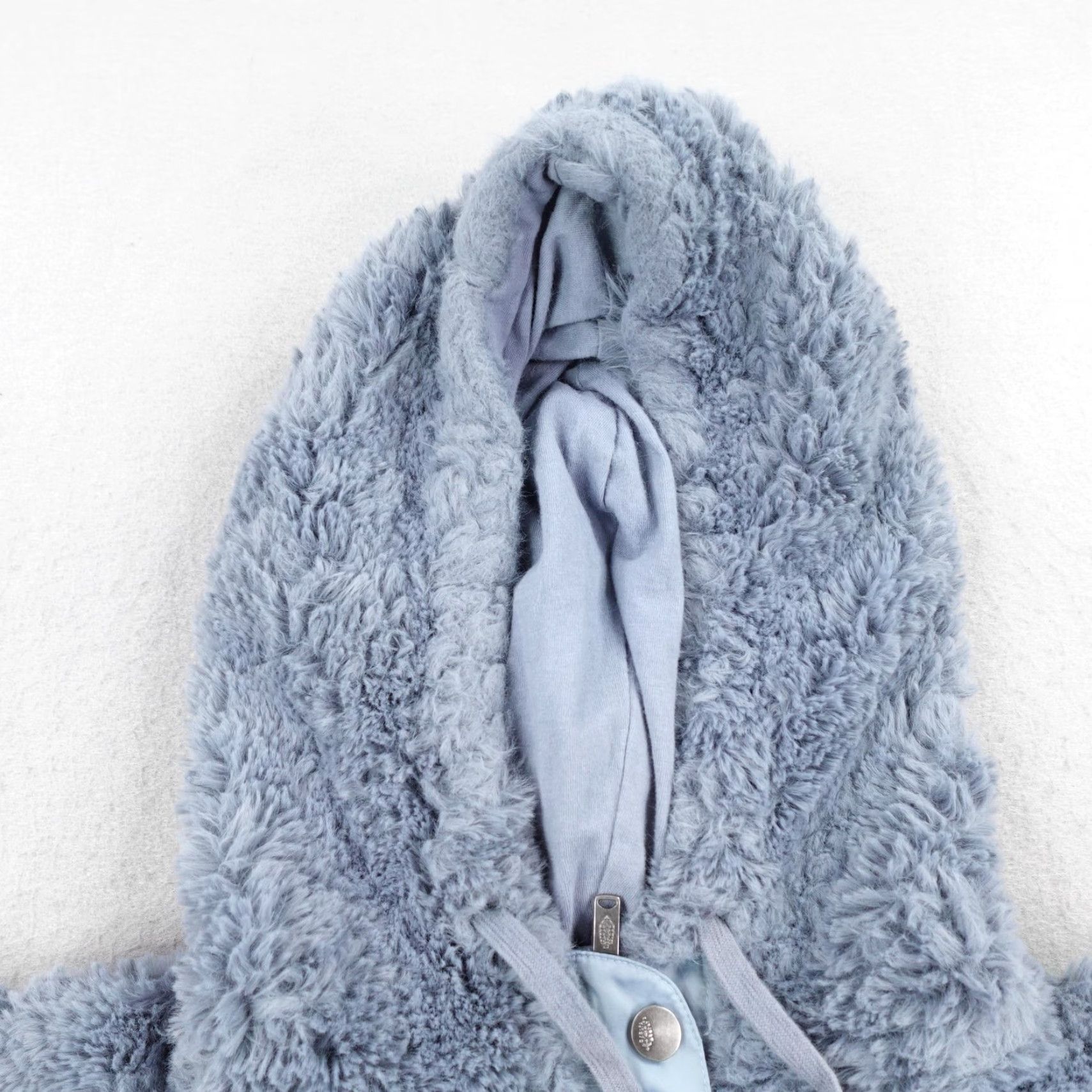 Free People Free People Jacket Womens M/L Blue Hoody Sherpa Fleece Coat Boho Size M / US 6-8 / IT 42-44 - 2 Thumbnail