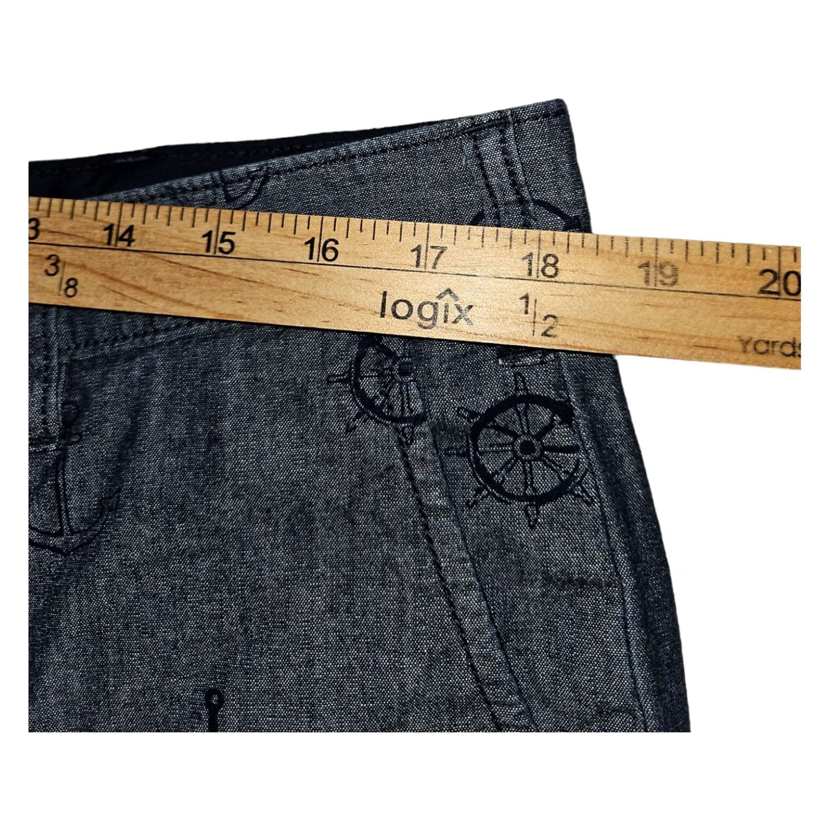 Nautica Nautica Chino Shorts Men's 36W Slim Fit Blue AOP Nautical Casual Vacation Jeans? Size US 36 / EU 52 - 3 Thumbnail