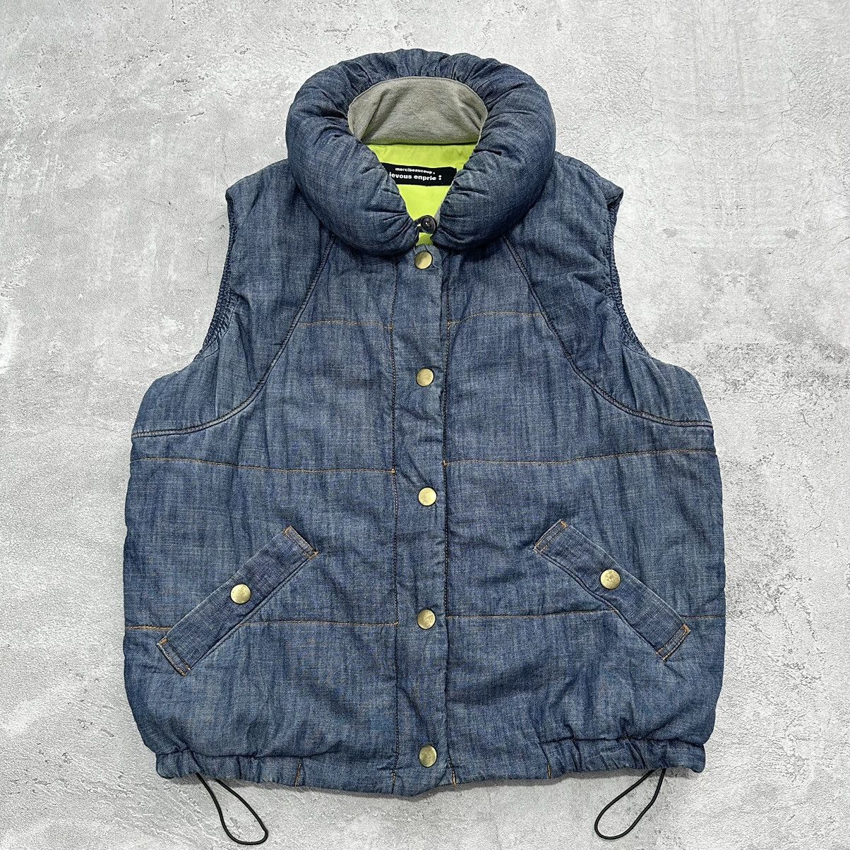 mercibeaucoup Mercibeaucoup By Issey Miyake Puffer Neck Pillow Vest Denim Size US M / EU 48-50 / 2 - 1 Thumbnail