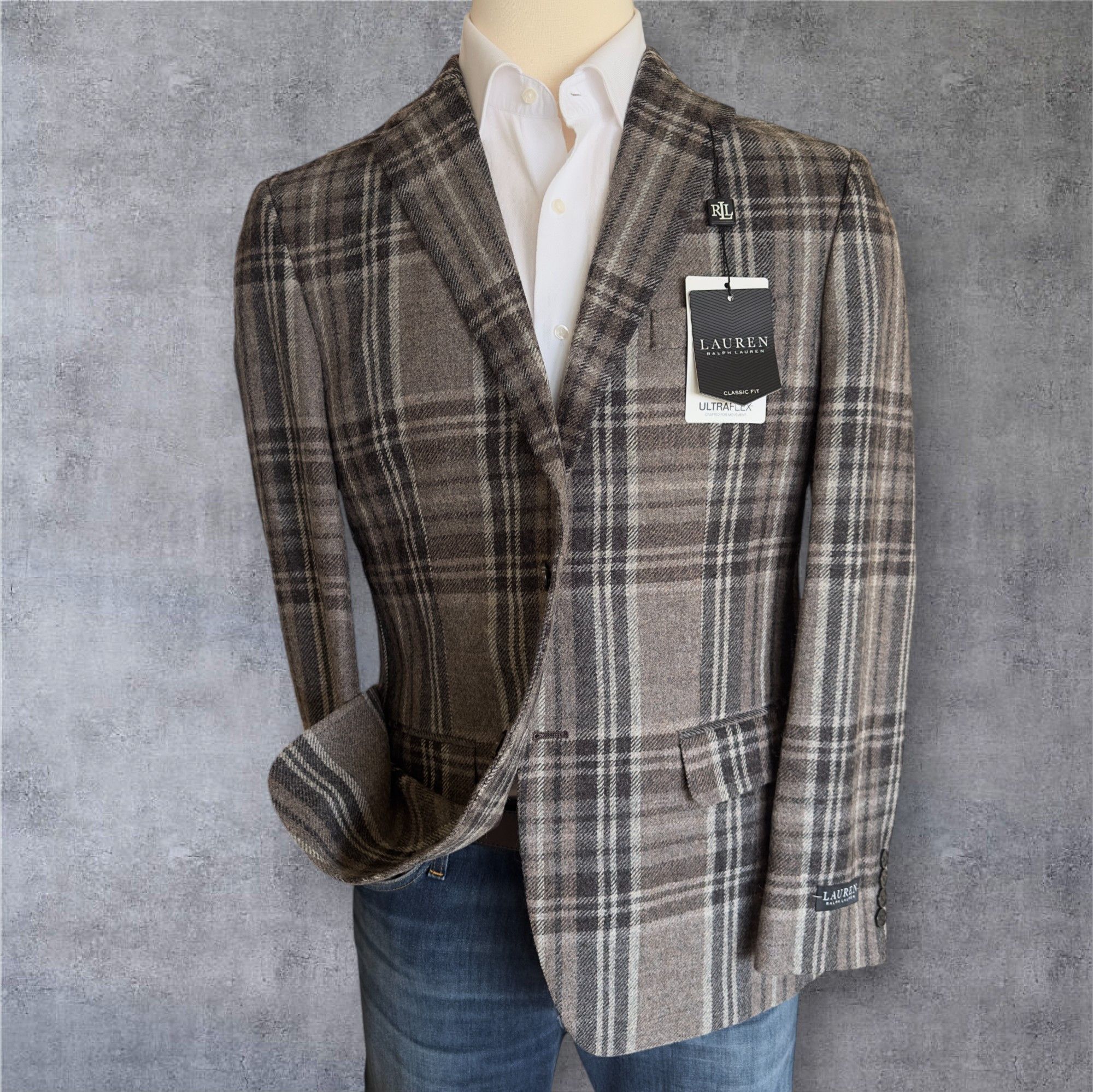 Ralph Lauren RALPH LAUREN Blazer Sport Coat Jacket 43R Wool Brown Size 44R - 1 Thumbnail