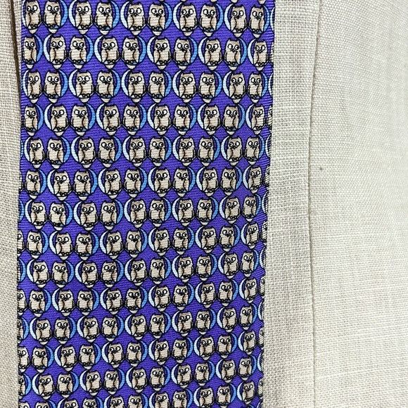 Bloomingdale's Bloomingdales Hooting Owl Owls Silk Tie The Men's Store Size ONE SIZE - 2 Thumbnail