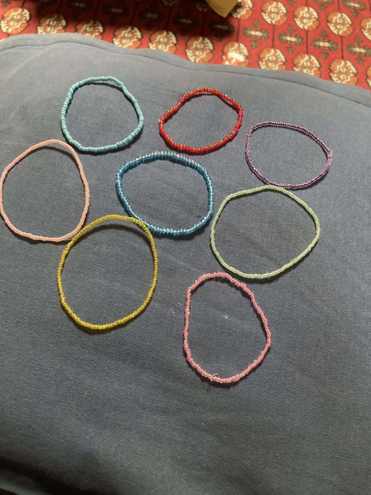 Handmade Set of 8 colourful rainbow beaded bracelets Size ONE SIZE - 2 Thumbnail