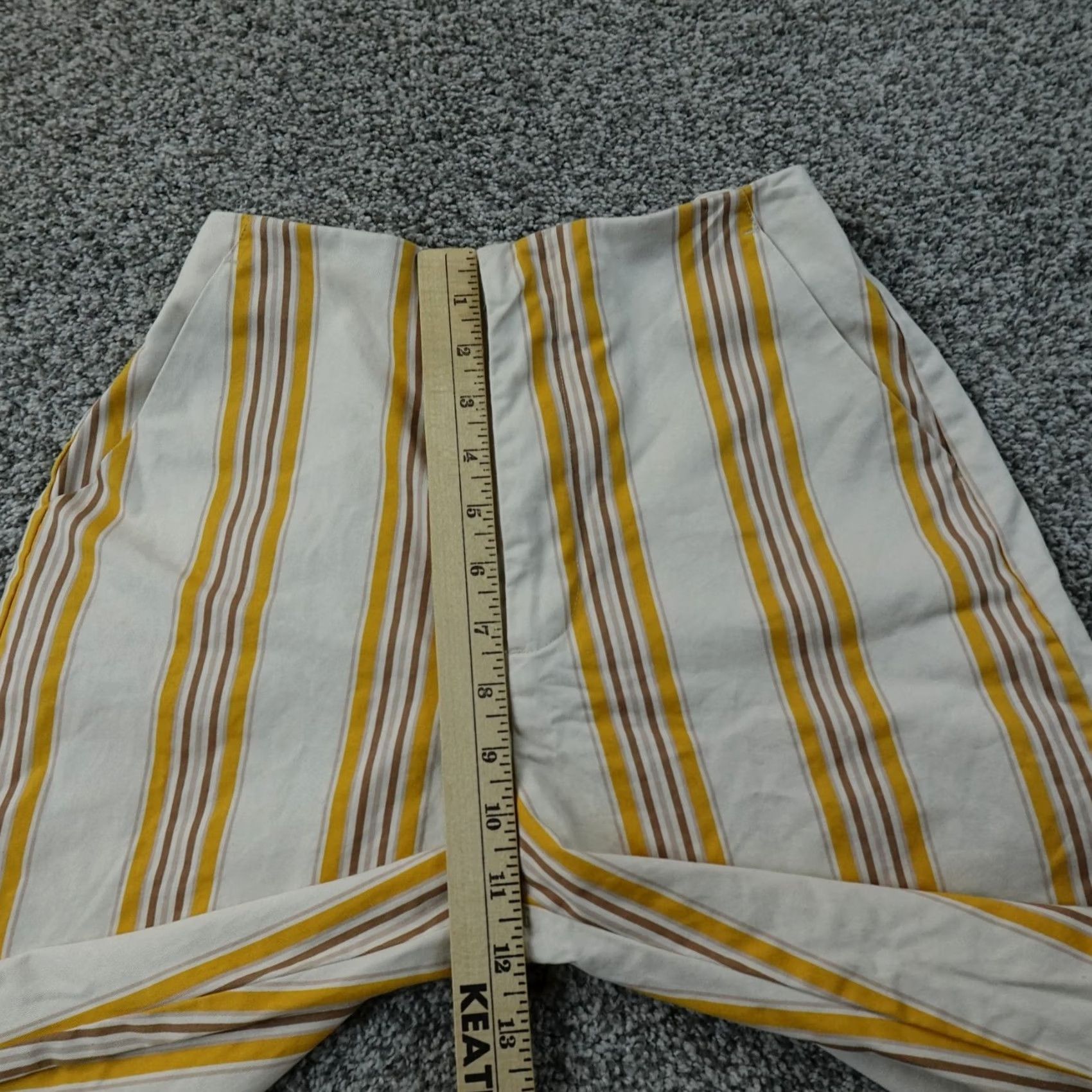Abercrombie & Fitch Abercrombie & Fitch Pants Womens XS White Yellow Striped Pull On Wide Leg High Rise Baggy Size 40" / US 18 - 5 Thumbnail
