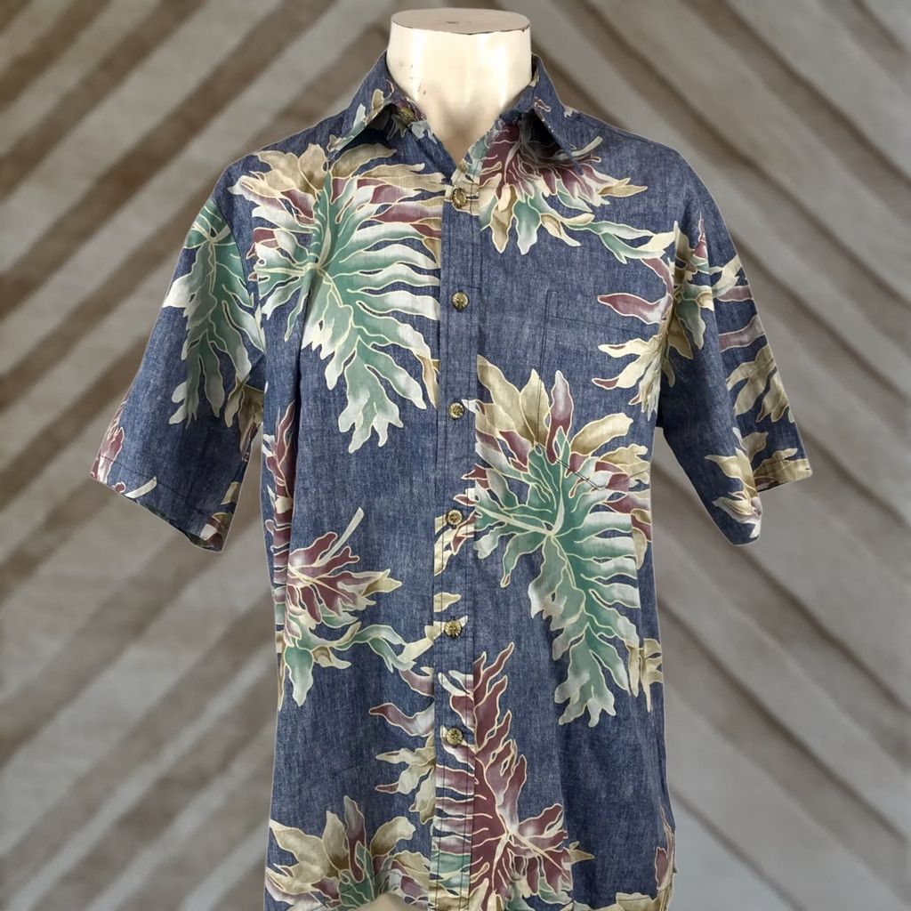 Vintage Mens Medium Blue Floral Short Sleeve Button Up Hawaiian Shirt COOKE STREET Size US M / EU 48-50 / 2 - 1 Thumbnail