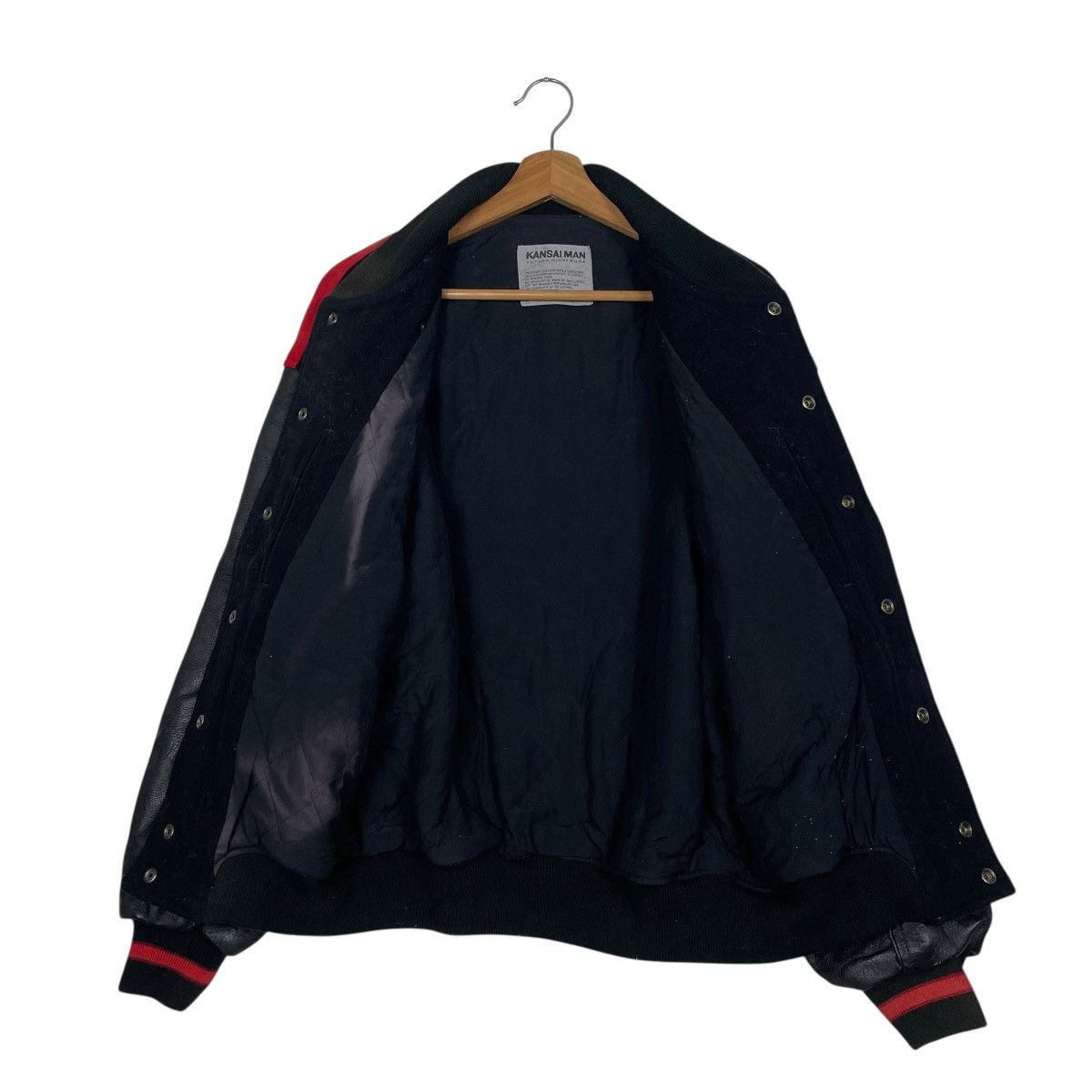 Kansai Yamamoto Vtg Kansai Man Yutaka Nishimura Leather Varsity Jacket Size US M / EU 48-50 / 2 - 11 Thumbnail