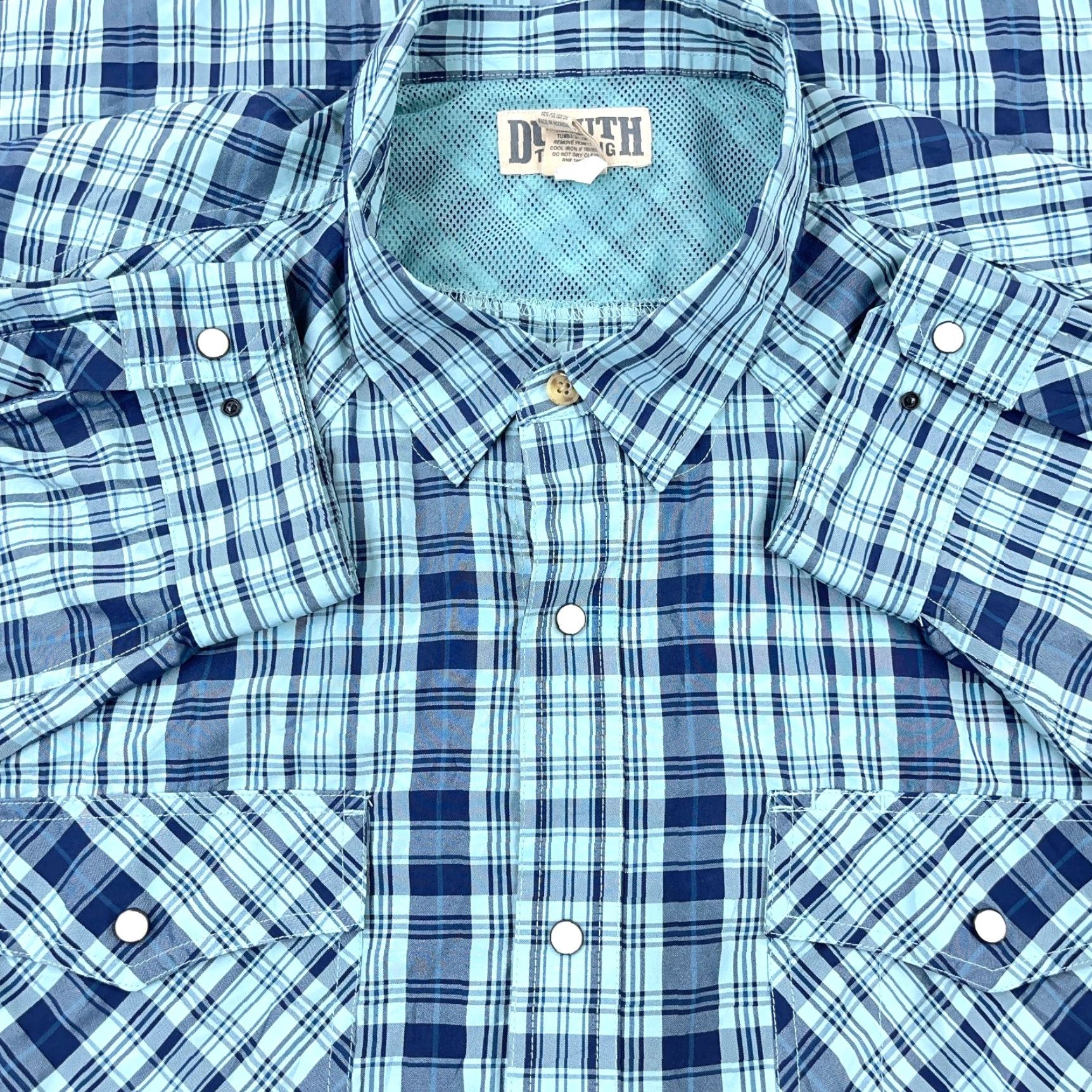 Vintage Duluth Trading Shirt Men 3XL Blue Plaid Button-Up Casual Travel Fall Winter Spring Summer All Seasons Moisture Wicking Lightweight Pockets Button-Down Size US XXL / EU 58 / 5 - 2 Thumbnail