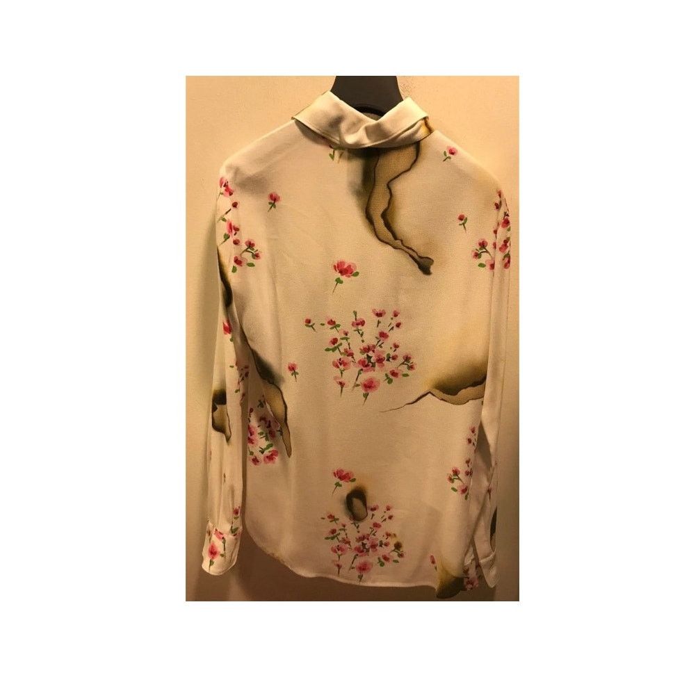 Moschino AW16 MOSCHINO COUTURE JEREMY SCOTT BURNT EFFECT SILK BLOUSE Size S / US 4 / IT 40 - 3 Thumbnail