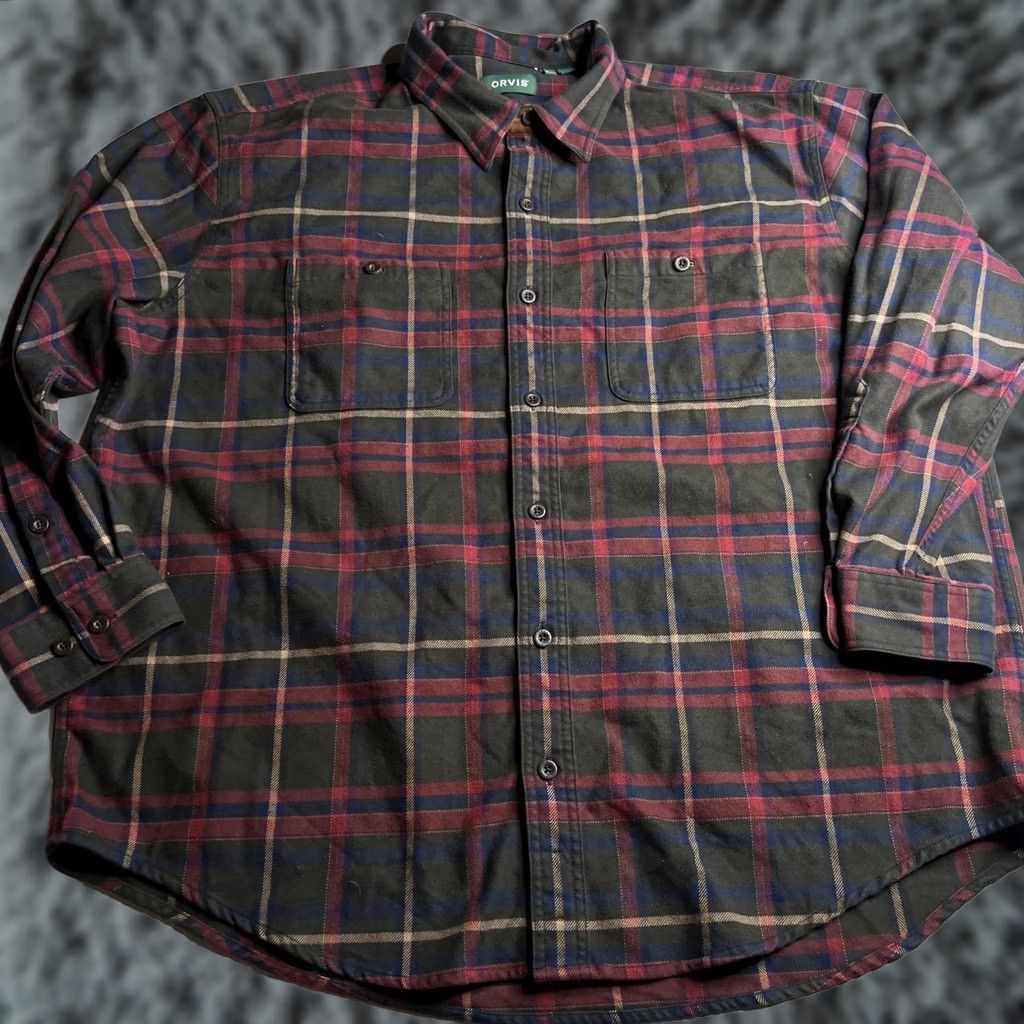 Orvis Orvis Shirt Mens 2XL Green Plaid Flannel Long Sleeve Button Up Casual Workwear Size US XXL / EU 58 / 5 - 1 Thumbnail
