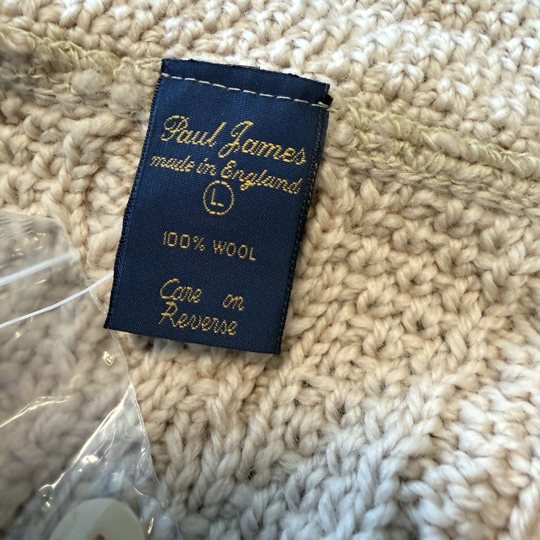 Paul James VINTAGE Paul James Wool Cable Knit Fisherman Cardigan Sweater Womens Large Ivory England Size L / US 10 / IT 46 - 4 Thumbnail