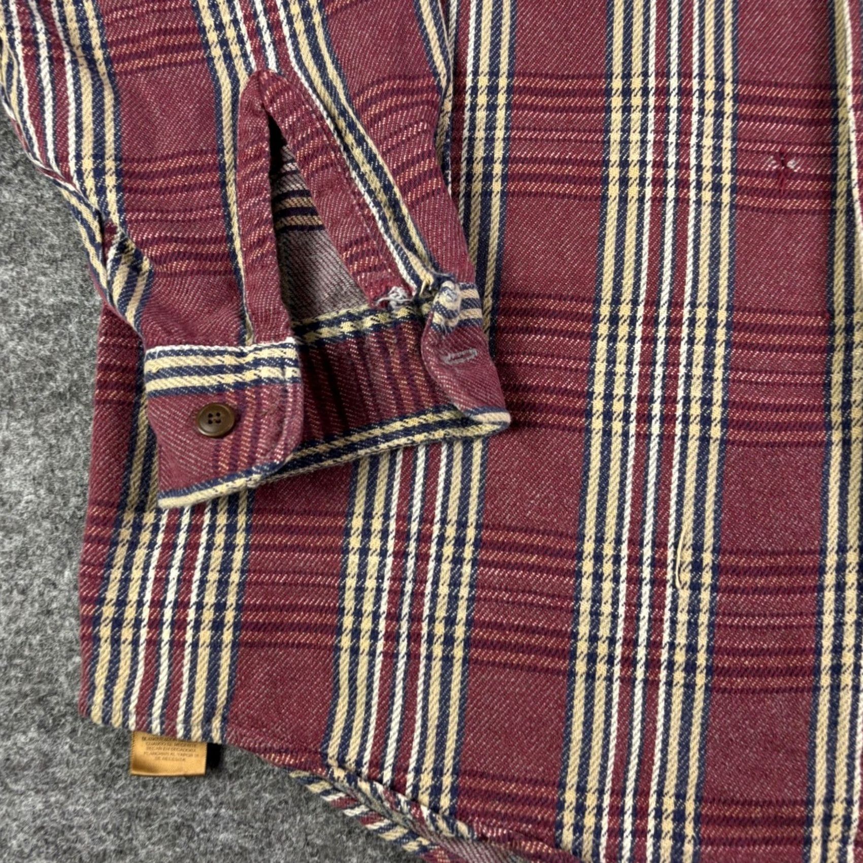 Vintage St. John's Bay Heavyweight Flannel Shirt Mens XLT Tall Burgundy Plaid Cotton Work Size US XL / EU 56 / 4 - 6 Thumbnail