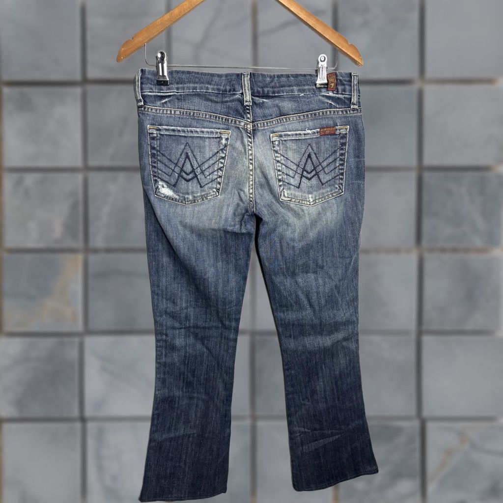 7 For All Mankind 7 For All Mankind Jeans Womens 28 Blue A Pocket Flare Distressed Denim Size 28" / US 6 / IT 42 - 1 Thumbnail