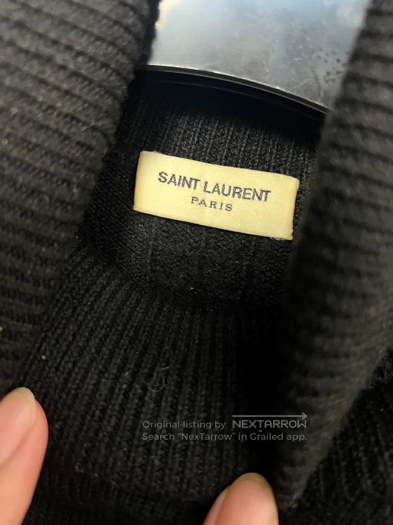 Saint Laurent Paris Saint Laurent Paris Black High-neck Wool Knitwear L Size Size US L / EU 52-54 / 3 - 3 Thumbnail