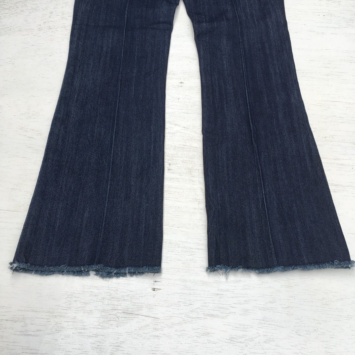 Japanese Brand BACK NUMBER FLARE MINI BOOTCUT JEANS RELEASE HEM WOMEN Size 29" - 18 Thumbnail