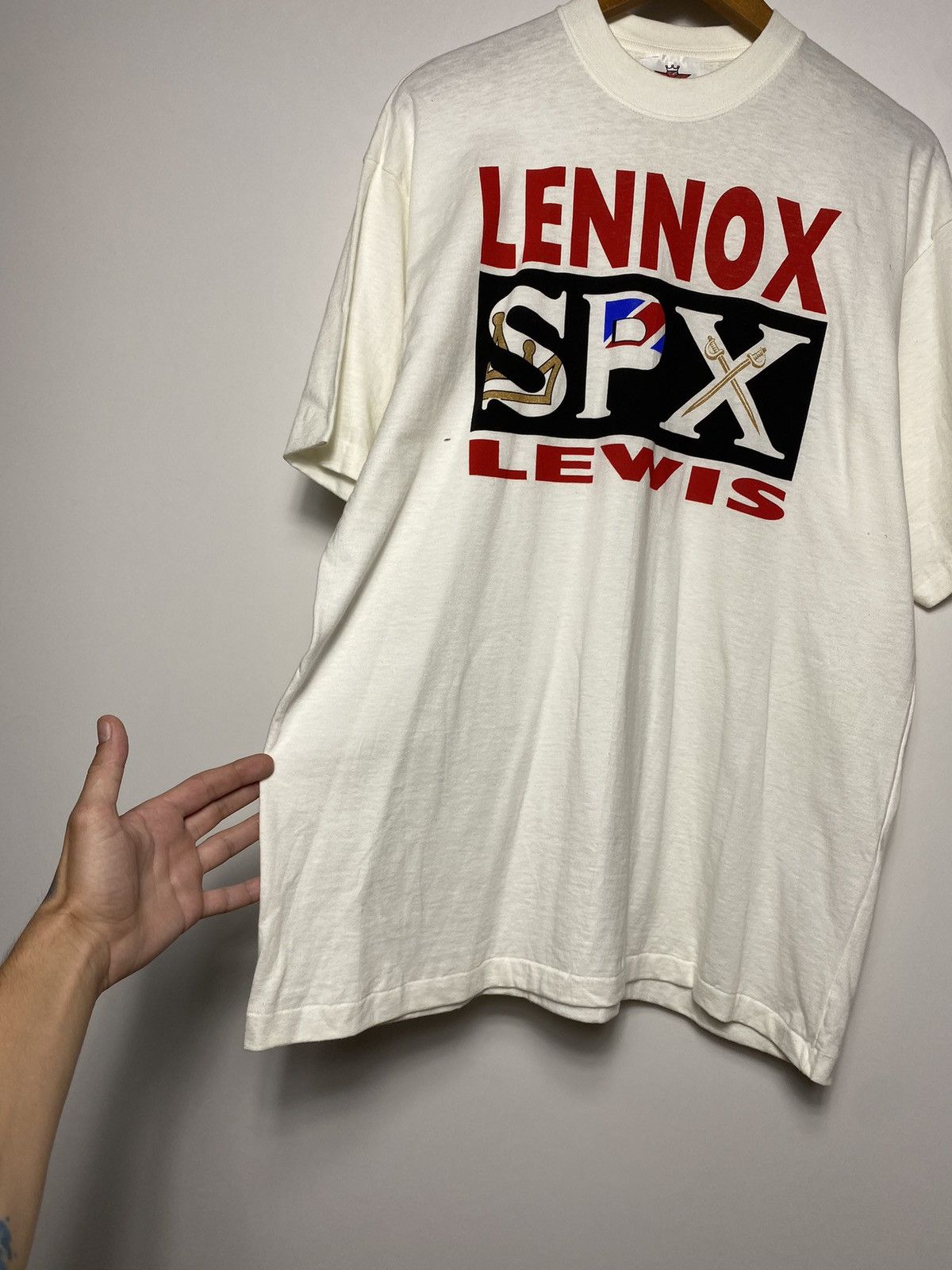 Vintage Rare!‼️Single Stitch Lennox Lewis World Champion 90s T-shirt Size US XL / EU 56 / 4 - 4 Thumbnail
