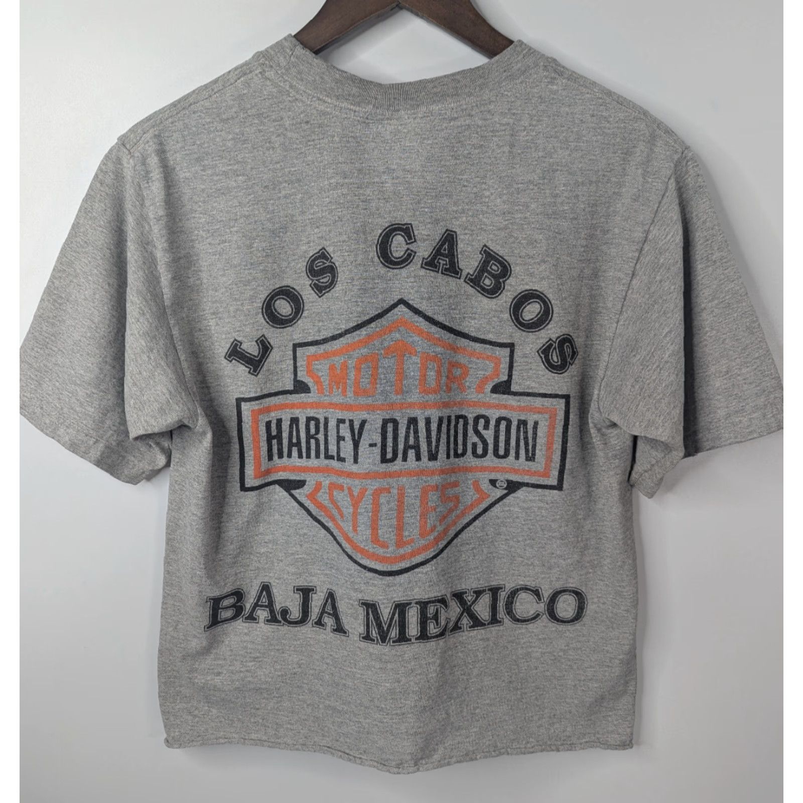 Harley Davidson VINTAGE Harley-Davidson Los Cabos Baja Mexico Crop Grey T-Shirt Size Medium Size US M / EU 48-50 / 2 - 2 Thumbnail