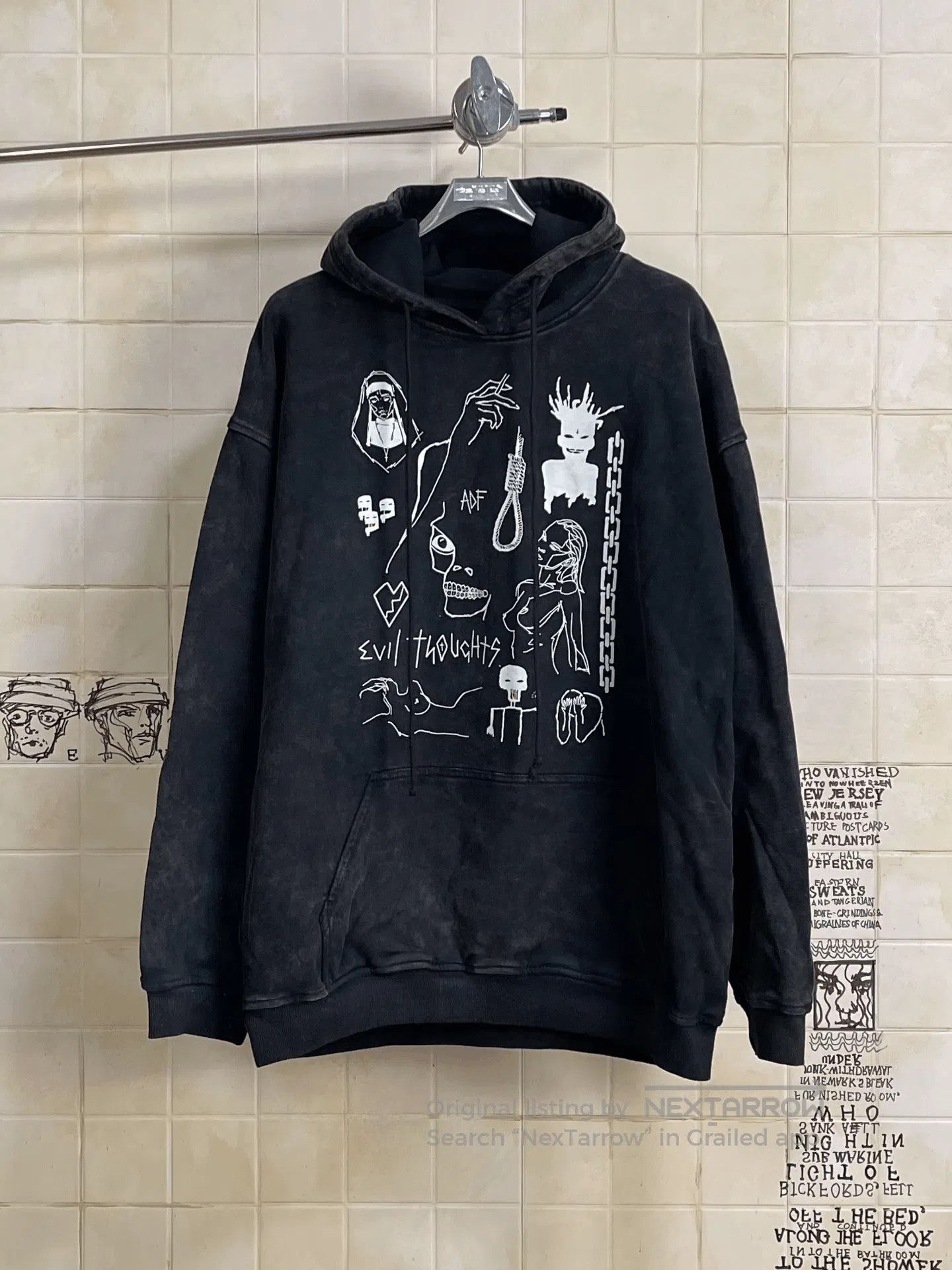 Arno De France Arnodefrance Graphic Oversized Hoodie. Size M / US 6-8 / IT 42-44 - 1 Thumbnail