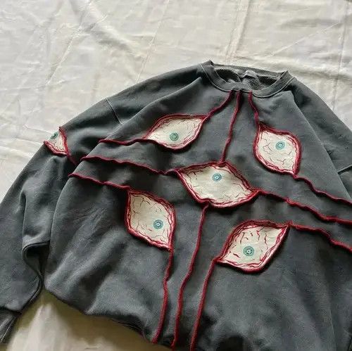 Aran Isles Knitwear Goth Punk Graphic Patchwork Sweater Mens Size US L / EU 52-54 / 3 - 3 Thumbnail